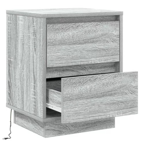 Éjjeliszekrény fiókkal 2 pcs Szürke 39 x 34,5 x 50 cm Faanyag