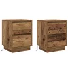 Éjjeliszekrény fiókkal 2 pcs Öreg fa 39 x 34,5 x 50 cm Faanyag
