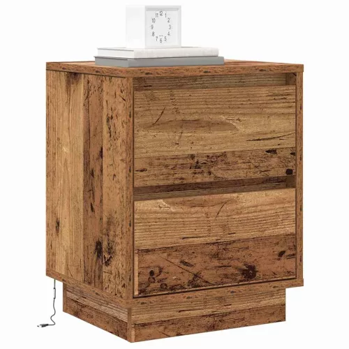 Éjjeliszekrény fiókkal 2 pcs Öreg fa 39 x 34,5 x 50 cm Faanyag