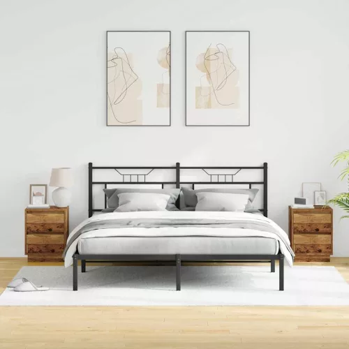 Éjjeliszekrény fiókkal 2 pcs Öreg fa 39 x 34,5 x 50 cm Faanyag