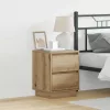 Éjjeliszekrény 2 pcs kézműves tölgy 39 x 34,5 x 50 cm Faanyag