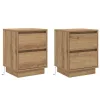 Éjjeliszekrény 2 pcs kézműves tölgy 39 x 34,5 x 50 cm Faanyag