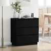 Éjjeliszekrény fiókkal Fekete 71 x 34.5 x 75 cm Faanyag