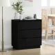 Éjjeliszekrény fiókkal Fekete 71 x 34.5 x 75 cm Faanyag