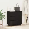 Éjjeliszekrény fiókkal Fekete 71 x 34.5 x 75 cm Faanyag