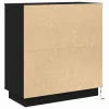 Éjjeliszekrény fiókkal Fekete 71 x 34.5 x 75 cm Faanyag
