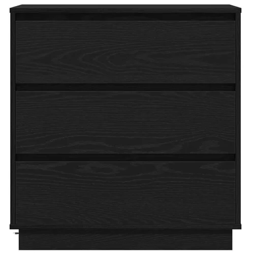 Éjjeliszekrény fiókkal Fekete 71 x 34.5 x 75 cm Faanyag