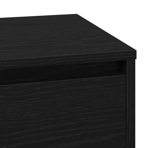 Éjjeliszekrény fiókkal Fekete 71 x 34.5 x 75 cm Faanyag