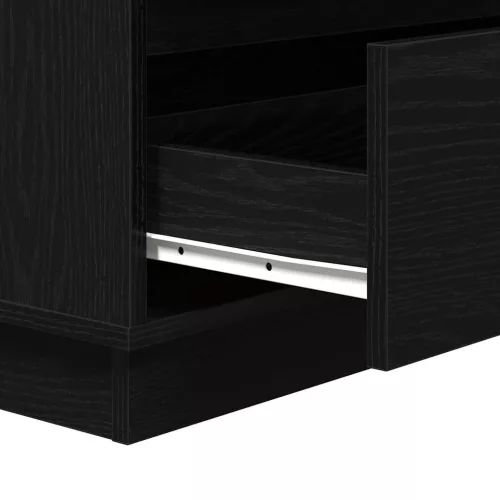 Éjjeliszekrény fiókkal Fekete 71 x 34.5 x 75 cm Faanyag