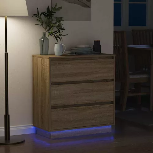 Éjjeliszekrény fiókkal sonoma tölgy 71 x 34.5 x 75 cm Faanyag