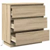 Éjjeliszekrény fiókkal sonoma tölgy 71 x 34.5 x 75 cm Faanyag