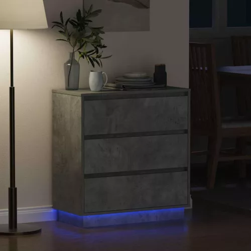 Éjjeliszekrény fiókkal Beton Szürke 71 x 34.5 x 75 cm Faanyag
