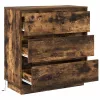 Éjjeliszekrény fiókkal Füstölt tölgy 71 x 34.5 x 75 cm Faanyag