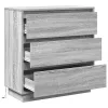 Éjjeliszekrény fiókkal Szürke 71 x 34.5 x 75 cm Faanyag