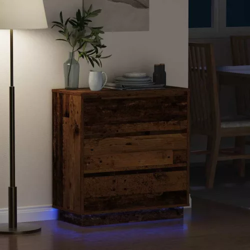 Éjjeliszekrény fiókkal Régi fa 71 x 34.5 x 75 cm Faanyag