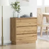 Éjjeliszekrény fiókkal kézműves tölgy 71 x 34.5 x 75 cm Faanyag