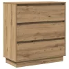 Éjjeliszekrény fiókkal kézműves tölgy 71 x 34.5 x 75 cm Faanyag