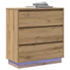 Éjjeliszekrény fiókkal kézműves tölgy 71 x 34.5 x 75 cm Faanyag
