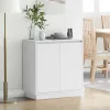 Komód LED -es lámpákkal ajtóval Fehér 71 x 34.5 x 75 cm Faanyag