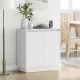 Komód LED -es lámpákkal ajtóval Fehér 71 x 34.5 x 75 cm Faanyag