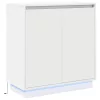 Komód LED -es lámpákkal ajtóval Fehér 71 x 34.5 x 75 cm Faanyag