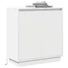 Komód LED -es lámpákkal ajtóval Fehér 71 x 34.5 x 75 cm Faanyag