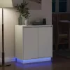 Komód LED -es lámpákkal ajtóval Fehér 71 x 34.5 x 75 cm Faanyag