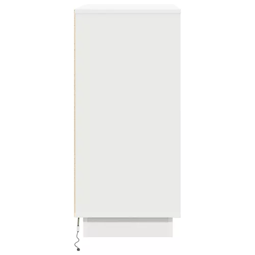 Komód LED -es lámpákkal ajtóval Fehér 71 x 34.5 x 75 cm Faanyag