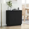 Komód LED -es lámpákkal Fekete tölgy 71 x 34.5 x 75 cm Faanyag