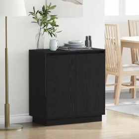   Komód LED -es lámpákkal Fekete tölgy 71 x 34.5 x 75 cm Faanyag