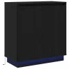 Komód LED -es lámpákkal Fekete tölgy 71 x 34.5 x 75 cm Faanyag