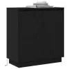 Komód LED -es lámpákkal Fekete tölgy 71 x 34.5 x 75 cm Faanyag