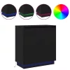 Komód LED -es lámpákkal Fekete tölgy 71 x 34.5 x 75 cm Faanyag