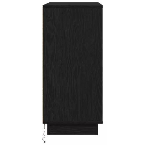 Komód LED -es lámpákkal Fekete tölgy 71 x 34.5 x 75 cm Faanyag