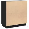 Komód LED -es lámpákkal Fekete tölgy 71 x 34.5 x 75 cm Faanyag