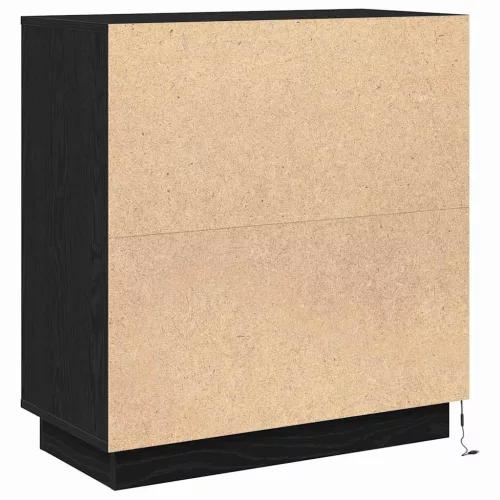 Komód LED -es lámpákkal Fekete tölgy 71 x 34.5 x 75 cm Faanyag