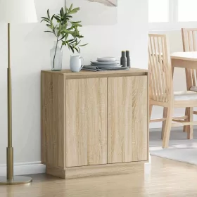   Komód LED -es lámpákkal Sonoma tölgy 71 x 34.5 x 75 cm Faanyag