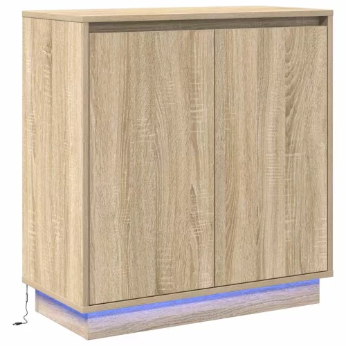 Komód LED -es lámpákkal Sonoma tölgy 71 x 34.5 x 75 cm Faanyag