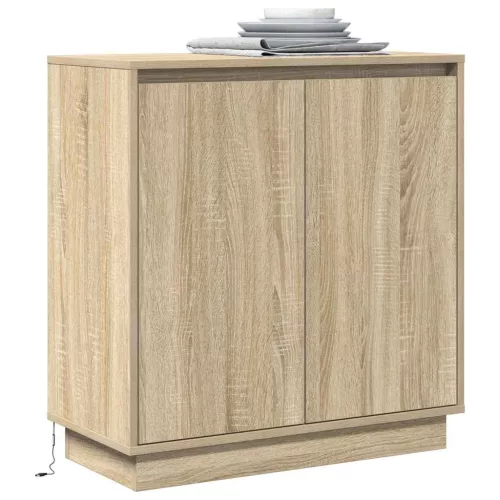 Komód LED -es lámpákkal Sonoma tölgy 71 x 34.5 x 75 cm Faanyag