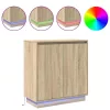 Komód LED -es lámpákkal Sonoma tölgy 71 x 34.5 x 75 cm Faanyag