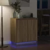Komód LED -es lámpákkal Sonoma tölgy 71 x 34.5 x 75 cm Faanyag