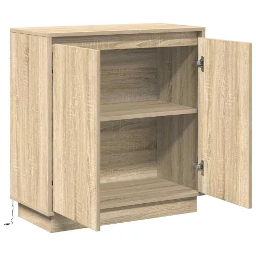 Komód LED -es lámpákkal Sonoma tölgy 71 x 34.5 x 75 cm Faanyag
