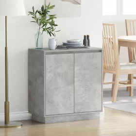   Komód LED -es lámpákkal Beton Szürke 71 x 34.5 x 75 cm Faanyag