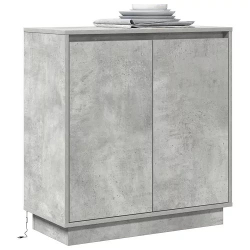 Komód LED -es lámpákkal Beton Szürke 71 x 34.5 x 75 cm Faanyag