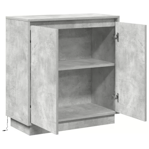 Komód LED -es lámpákkal Beton Szürke 71 x 34.5 x 75 cm Faanyag