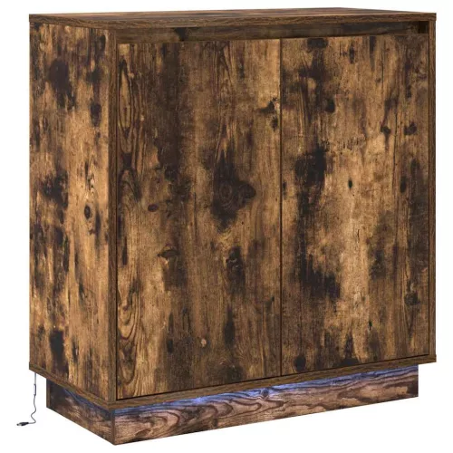 Komód LED -es lámpákkal Füstölt tölgy 71 x 34.5 x 75 cm Faanyag
