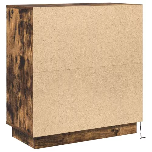 Komód LED -es lámpákkal Füstölt tölgy 71 x 34.5 x 75 cm Faanyag