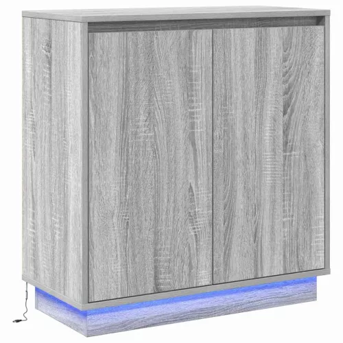 Komód LED -es lámpákkal Szürke Sonoma 71 x 34.5 x 75 cm Faanyag