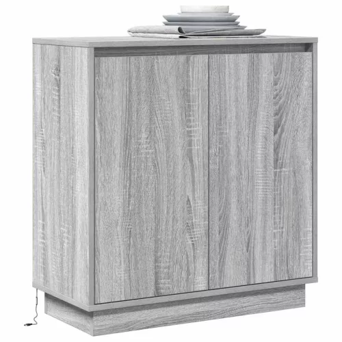 Komód LED -es lámpákkal Szürke Sonoma 71 x 34.5 x 75 cm Faanyag