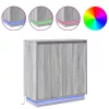 Komód LED -es lámpákkal Szürke Sonoma 71 x 34.5 x 75 cm Faanyag